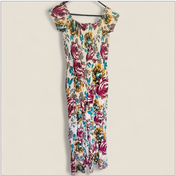 Land of Gypsies Floral Wide Leg Jumpsuit Women’s Size XL - Picture 8 of 11